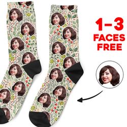 Custom Face Socks, Personalized Photo Socks, Picture Socks, Crazy Face Socks, Customized Funny Photo Gift For Her, Him o