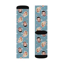 Custom Face Socks, Polka Dot Face Socks, Personalized Photo, Picture Face on Socks, Customized Funny Photo Gift For Her,