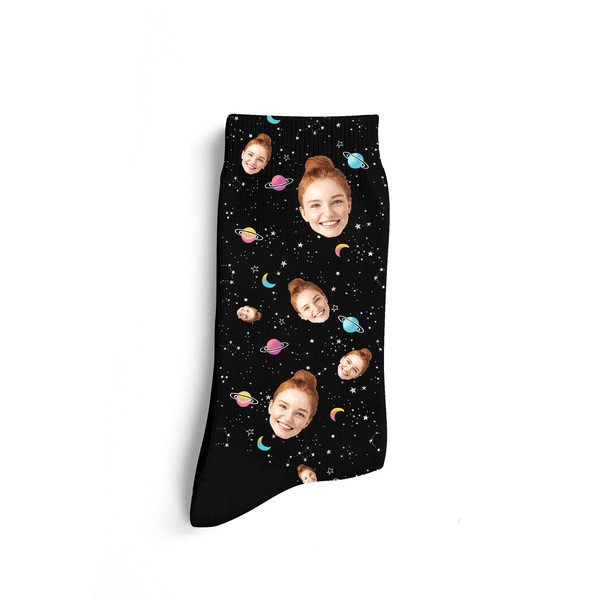Custom Face Socks, Space Custom Photo Socks, Face on Socks, Personalized Socks, Space Picture Socks, Funny Gift For Her, Him or Best Friends - 2.jpg