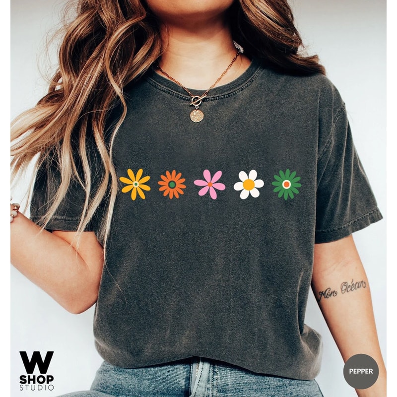 Daisy Womens Shirt, Wildflower Shirt, Spring Daisy Lover Shirt, Oversized Gift Shirt, Hippie Flower Tee, Vacation Mother Day - 1.jpg