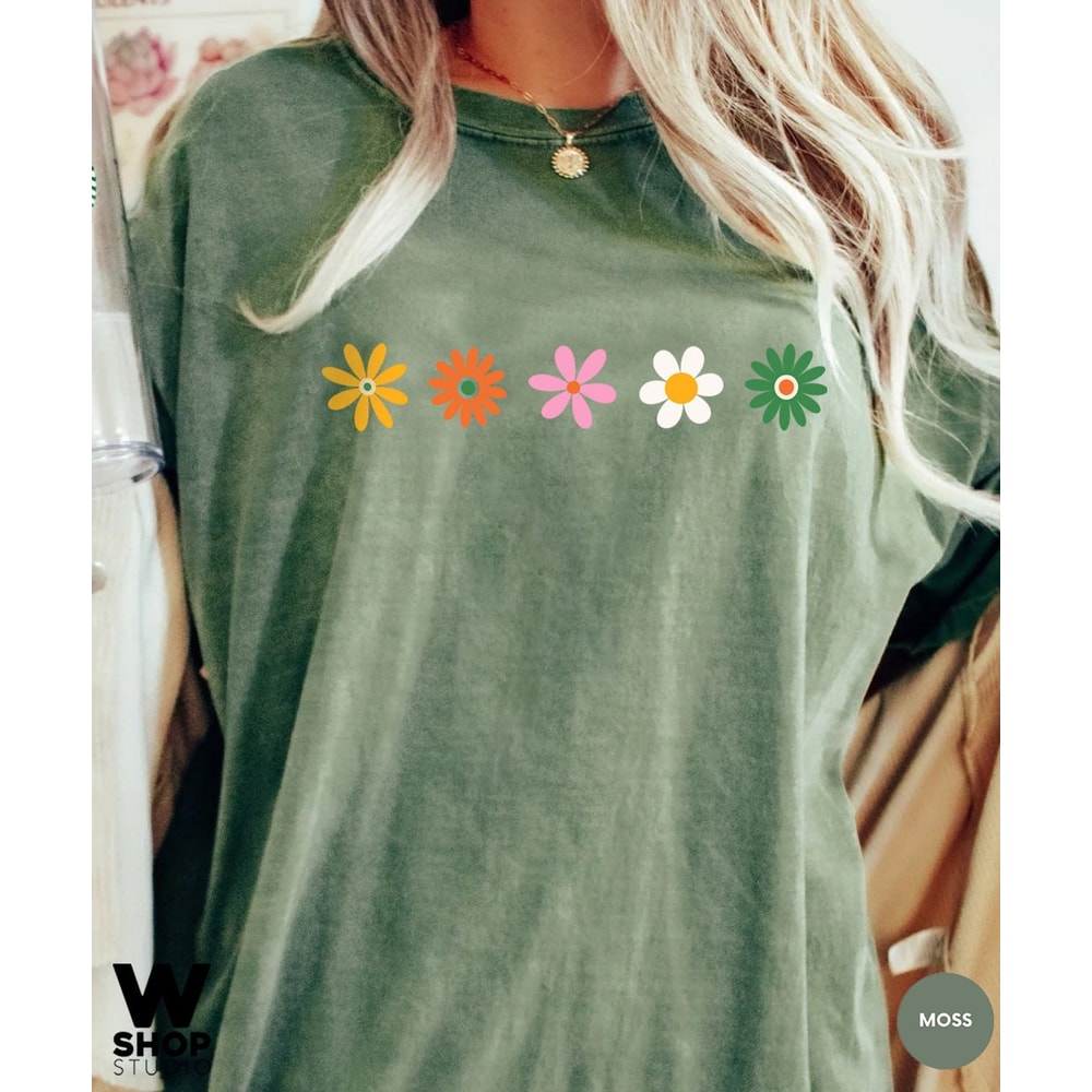Daisy Womens Shirt, Wildflower Shirt, Spring Daisy Lover Shirt, Oversized Gift Shirt, Hippie Flower Tee, Vacation Mother Day - 2.jpg