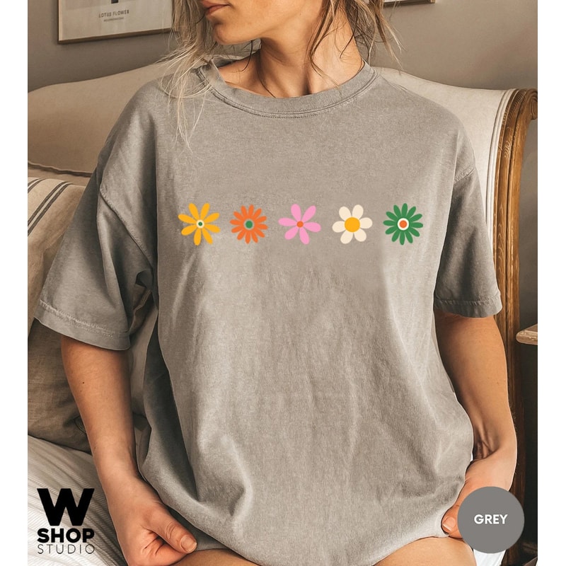 Daisy Womens Shirt, Wildflower Shirt, Spring Daisy Lover Shirt, Oversized Gift Shirt, Hippie Flower Tee, Vacation Mother Day - 3.jpg
