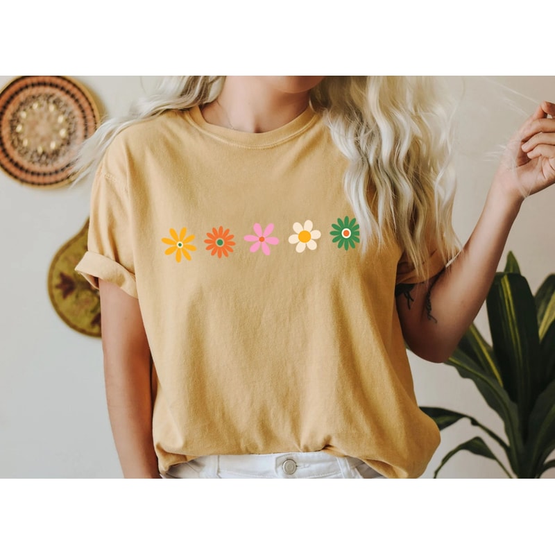Daisy Womens Shirt, Wildflower Shirt, Spring Daisy Lover Shirt, Oversized Gift Shirt, Hippie Flower Tee, Vacation Mother Day - 5.jpg