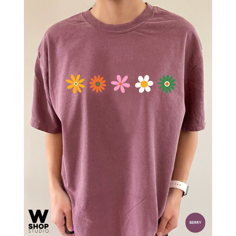 Daisy Womens Shirt, Wildflower Shirt, Spring Daisy Lover Shirt, Oversized Gift Shirt, Hippie Flower Tee, Vacation Mother Day - 7.jpg