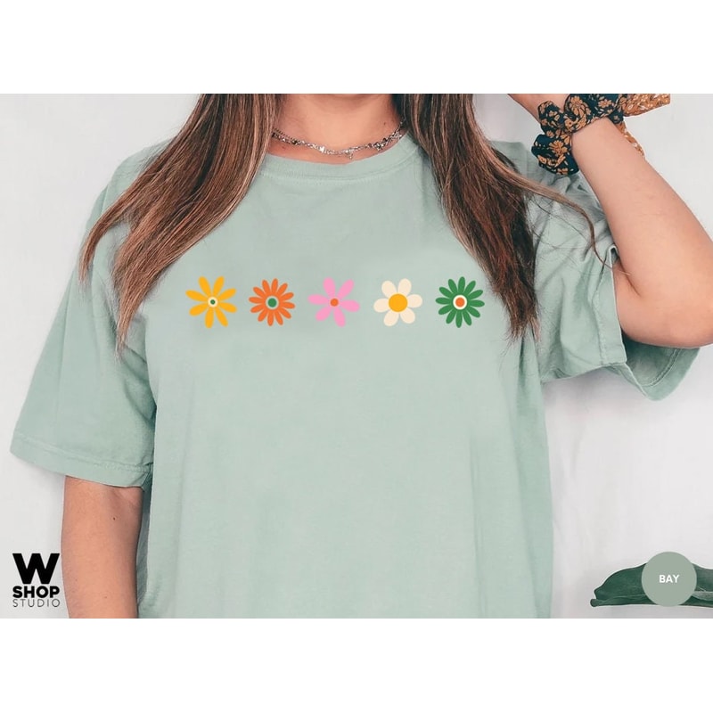 Daisy Womens Shirt, Wildflower Shirt, Spring Daisy Lover Shirt, Oversized Gift Shirt, Hippie Flower Tee, Vacation Mother Day - 8.jpg