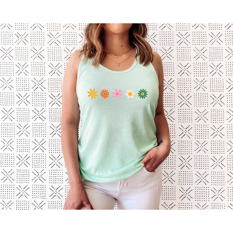 Daisy Womens Tank Top, Retro Wildflower Tank, Spring Tank, Daisy Lover Shirt, Daisy Gift, Daisy Flower Tank, Vacation Gift Tank Top - 5.jpg