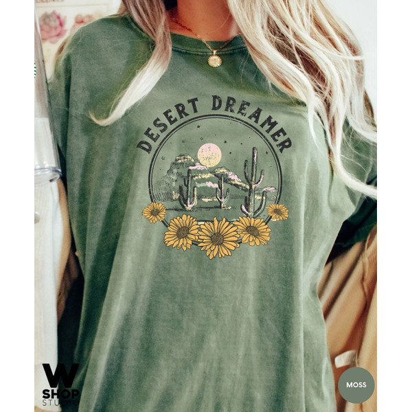Desert T Shirt, Desert Dreamer, Cactus Shirt, Plant Shirt, Graphic Tee, Cute TShirt, Gift For Her, Tumblr Fashion, Oversized Casual - 1.jpg