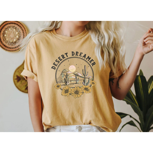 Desert T Shirt, Desert Dreamer, Cactus Shirt, Plant Shirt, Graphic Tee, Cute TShirt, Gift For Her, Tumblr Fashion, Oversized Casual - 8.jpg