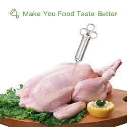 Meat Injector Kit Stainless Steel Food Syringe(non US Customers)