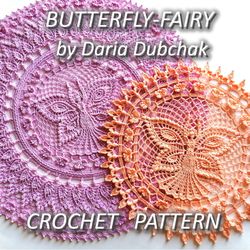 Butterfly-Fairy doily crochet pattern