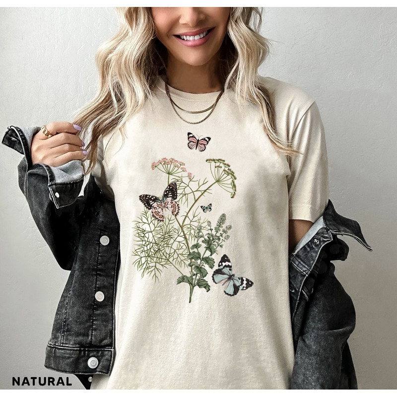 Flower t-shirt Gift for her Women trendy tshirt Spring concept Wild meadow flower nature tee Floral Tee Gardener Botanical Shirt - 1.jpg