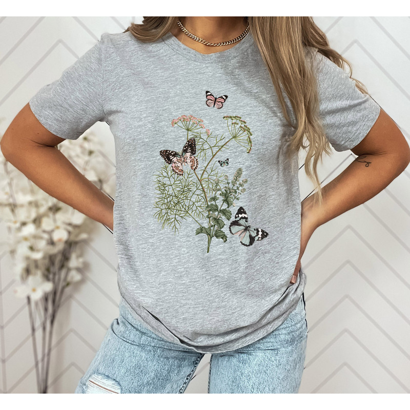 Flower t-shirt Gift for her Women trendy tshirt Spring concept Wild meadow flower nature tee Floral Tee Gardener Botanical Shirt - 4.jpg