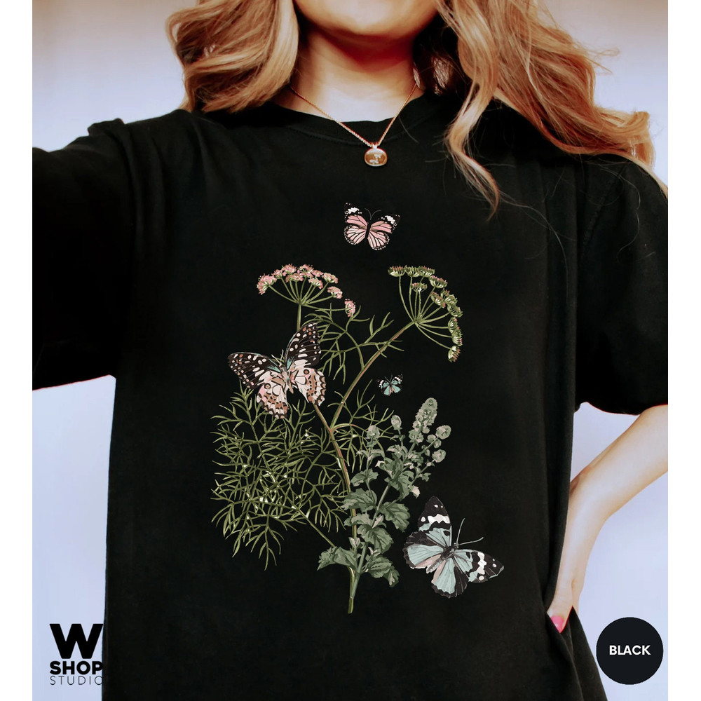 Flower t-shirt Gift for her Women trendy tshirt Spring concept Wild meadow flower nature tee Floral Tee Gardener Botanical Shirt - 4.jpg