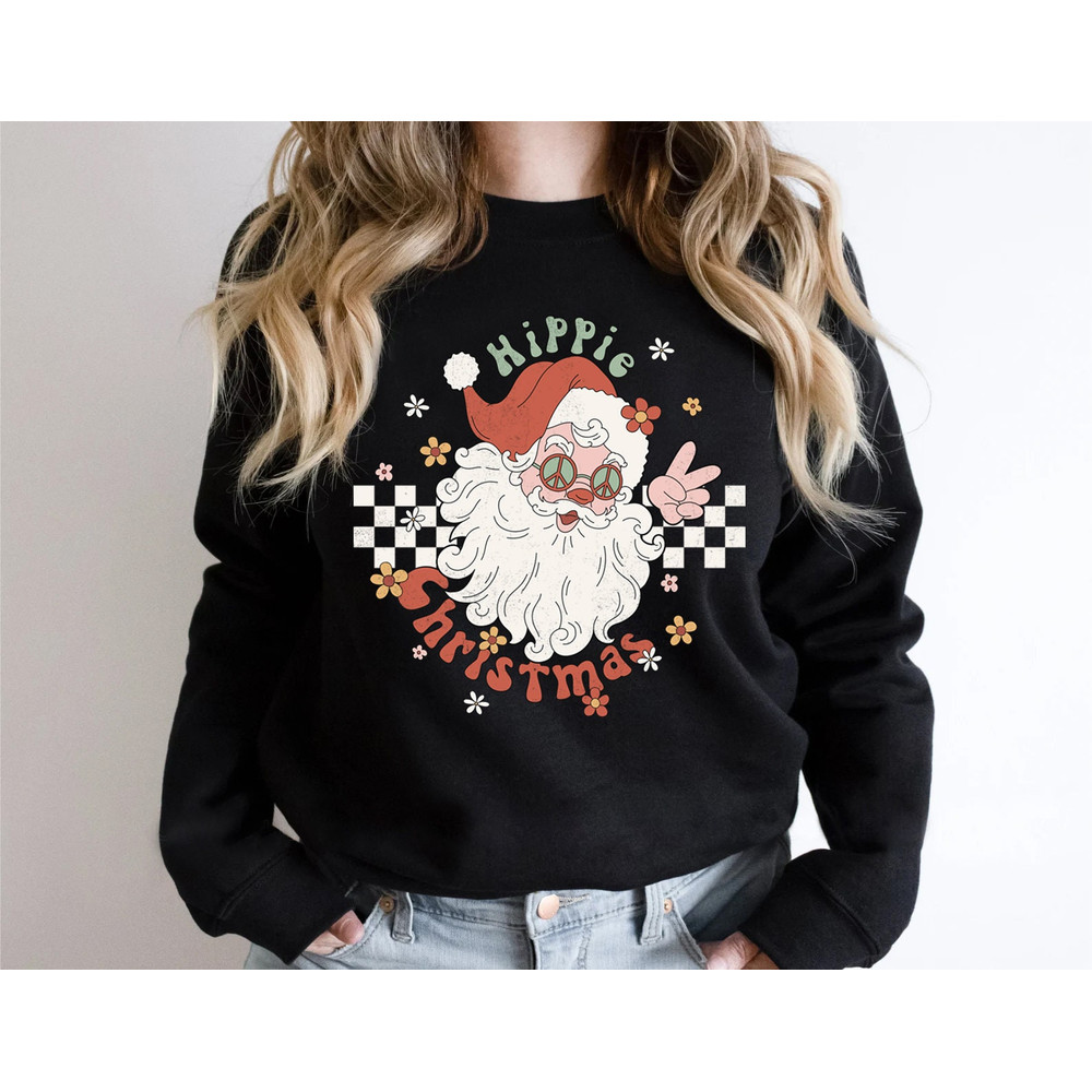 Funny Santa Sweatshirt, cute Christmas shirt for women, Christmas crewneck, graphic christmas tee, Santa shirt for women, xmas sweater - 5.jpg