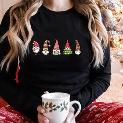 gnome sweatshirt, cute gnome long sleeve shirt, xmas gnomes sweatshirt, christmas long sleeve tee, funny christmas gift