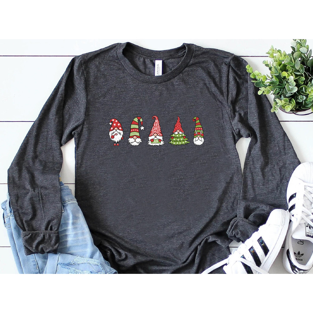 Gnome Sweatshirt, Cute Gnome Long Sleeve Shirt, Xmas Gnomes Sweatshirt, Christmas Long Sleeve tee, Funny Christmas Gift - 5.jpg