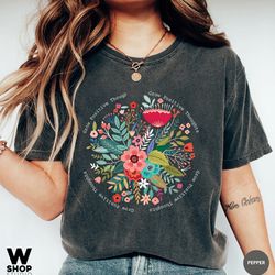 grow positive thoughts tee, comfort colors shirt, floral bohemian style t shirt, trending right now, women's graphic tee