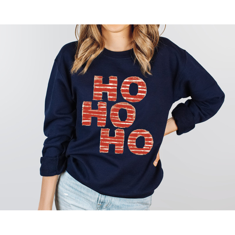 HO HO HO Sweatshirt, Merry Christmas Tree Hoodie, Unisex Adult Funny Holiday shirt, Vintage Merry and Bright Xmas Crew tee - 7.jpg