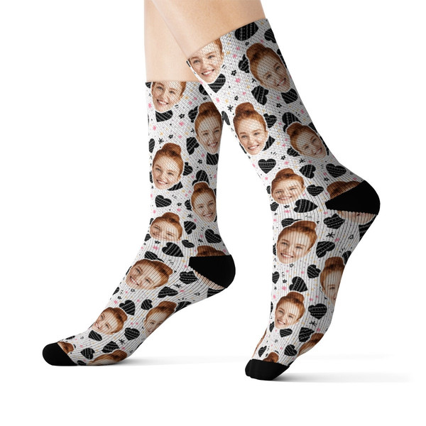 Love Custom Face Socks, Custom Photo Socks, Face on Socks, Personalized Socks, Love Heart Picture Socks, Valentine Gift For Her, Him Friends - 3.jpg