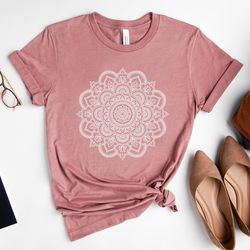 mandala shirt, mandala t-shirt, cute spring shirt, cute shirt for woman, cute mandala shirt, gifts for her, flower shirt