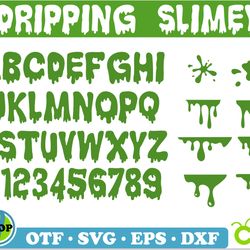 slimey svg bundle | dripping font svg, halloween font otf, dripping font for cricut, slimey svg, dripping borders svg