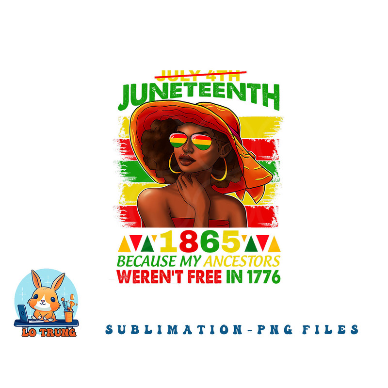 July 4th Juneteenth 1865 Because My Ancestors Afro Women png, digital download copy.jpg