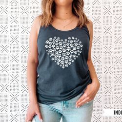 paw love shirt tank, paw love tank, dog lover tank top, paw print heart tank, paw print shirt, paw prints shirt tank