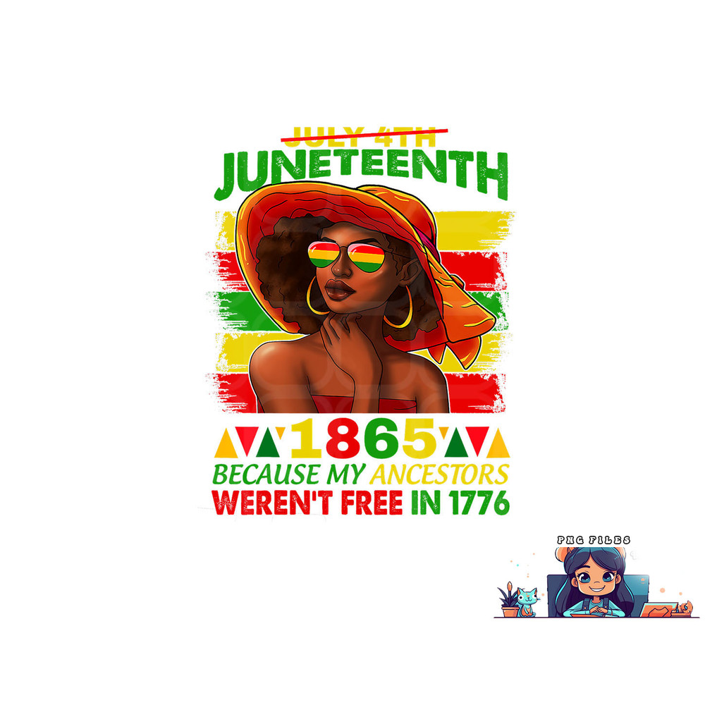 July 4th Juneteenth 1865 Because My Ancestors Afro Women png, digital download copy.jpg