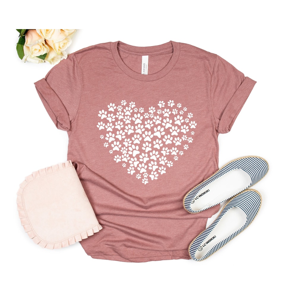 Paw Love Shirt, Paw Love Tee, Dog Lover Shirt, Paw Print Heart Shirt, Paw Print Shirt, Paw Prints Shirt - 2.jpg