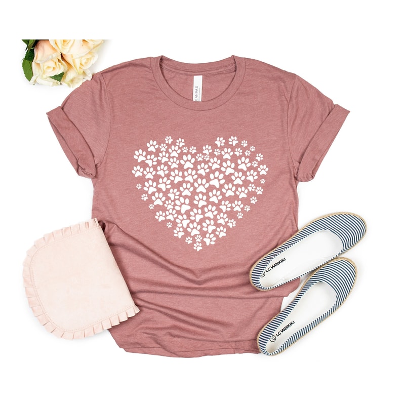 Paw Love Shirt, Paw Love Tee, Dog Lover Shirt, Paw Print Heart Shirt, Paw Print Shirt, Paw Prints Shirt - 2.jpg