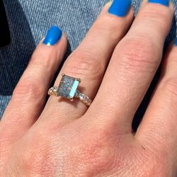 labradorite ring - genuine labradorite - gold ring - gemstone ring - engagement ring - statement ring - cocktail ring
