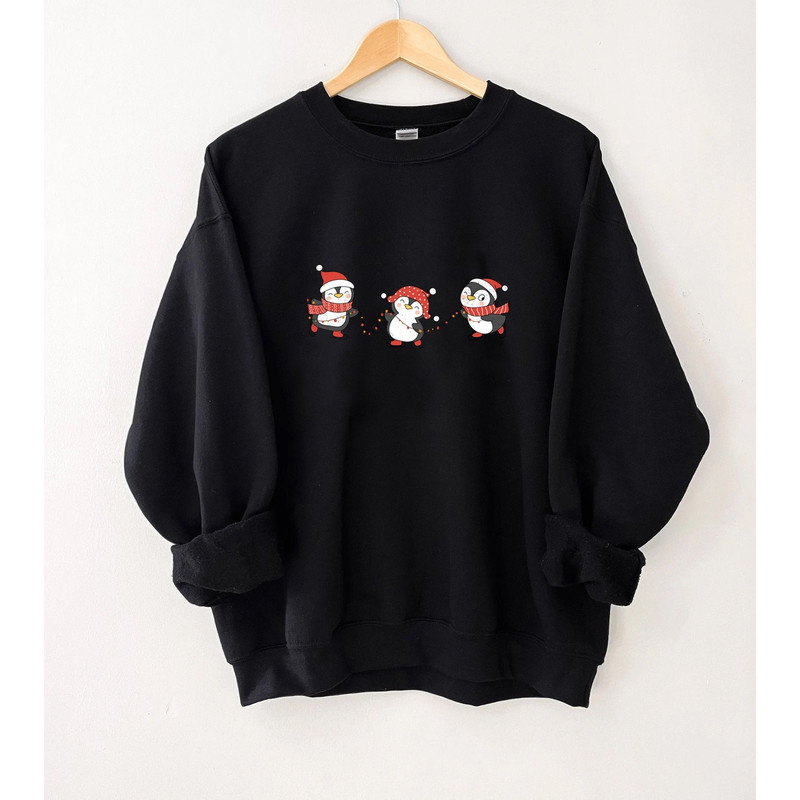 Penguin Sweatshirt, Cute Christmas Sweatshirt, Christmas Crewneck, Holiday Party Funny Shirt, Long Sleeve Holiday Sweater, Christmas Sweater - 2.jpg