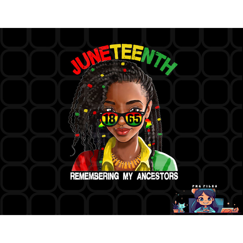 Juneteenth Tshirt Women Loc d Hair Remebering My Ancestors png, digital download copy.jpg