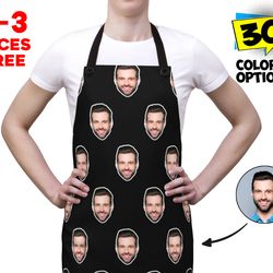 Personalized Faces Apron, Custom Photo Apron for Women and Men, Funny Crazy Face Kitchen Apron Personalized Kitchen Cust
