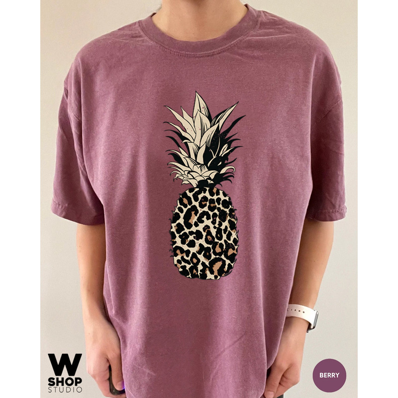 Pineapple Shirt, Leopard Shirts for Women, Foodie Shirt, Comfort Colors Summer Tee, Cute Pineapple T Shirt, Pineapple Lover, Gift for Her - 3.jpg