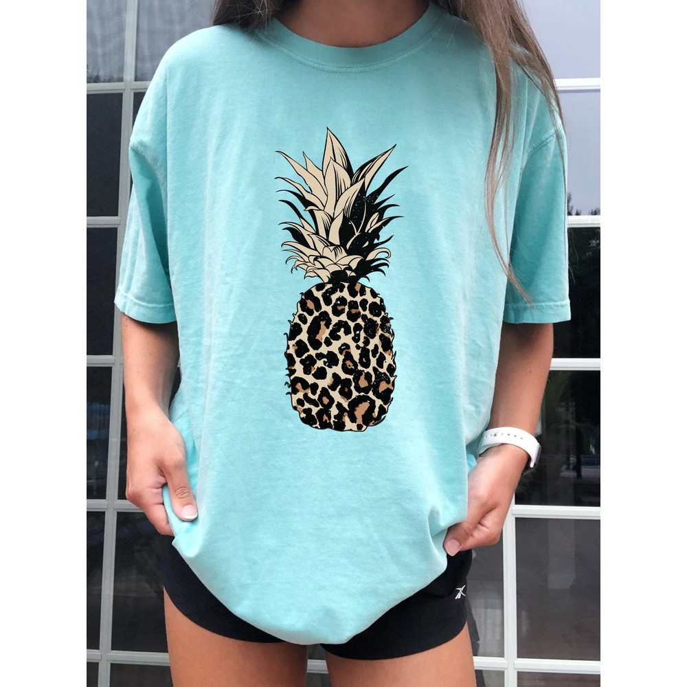 Pineapple Shirt, Leopard Shirts for Women, Foodie Shirt, Comfort Colors Summer Tee, Cute Pineapple T Shirt, Pineapple Lover, Gift for Her - 4.jpg