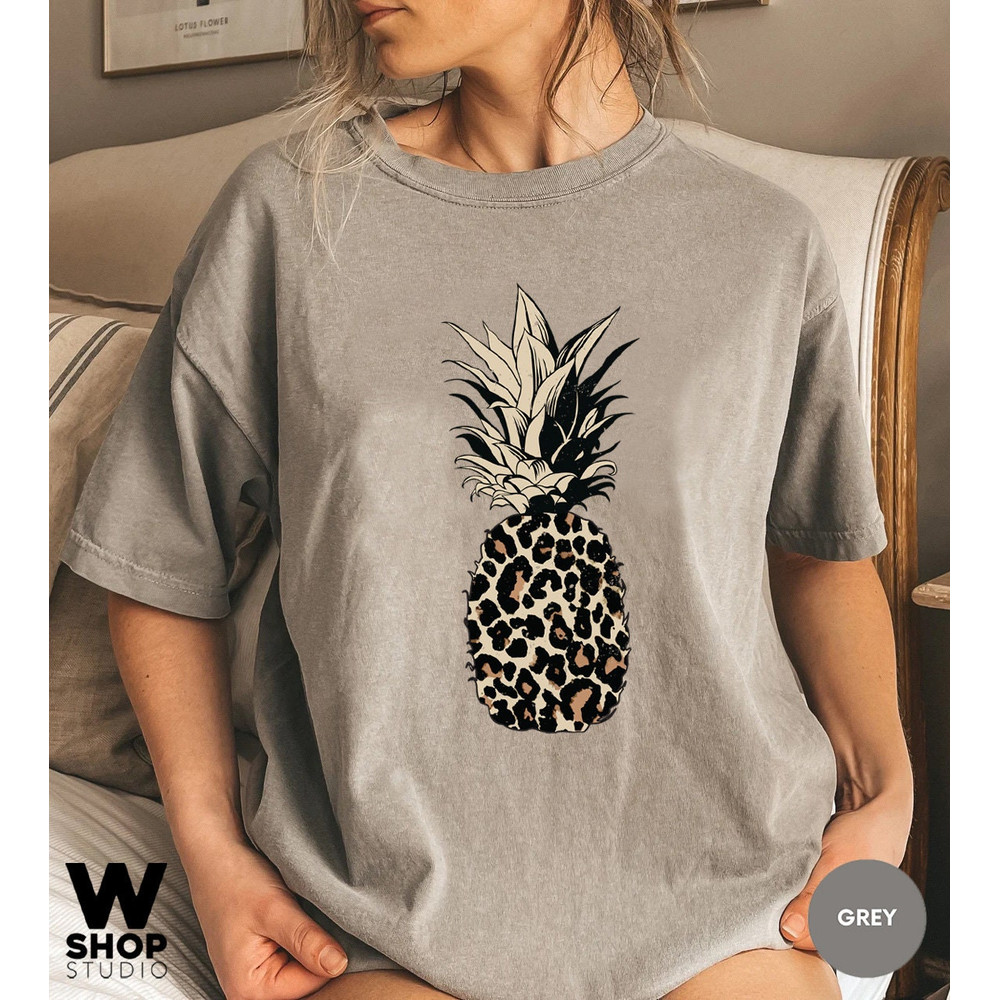 Pineapple Shirt, Leopard Shirts for Women, Foodie Shirt, Comfort Colors Summer Tee, Cute Pineapple T Shirt, Pineapple Lover, Gift for Her - 5.jpg
