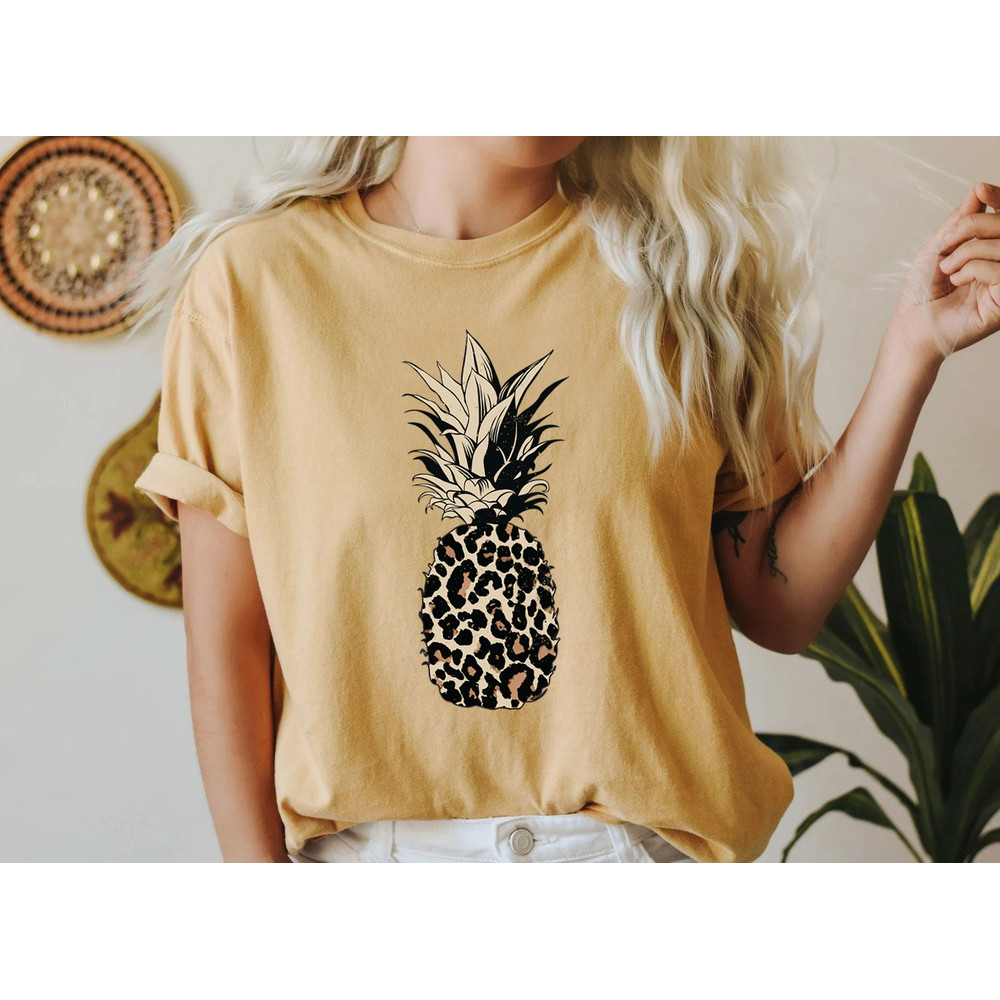 Pineapple Shirt, Leopard Shirts for Women, Foodie Shirt, Comfort Colors Summer Tee, Cute Pineapple T Shirt, Pineapple Lover, Gift for Her - 7.jpg