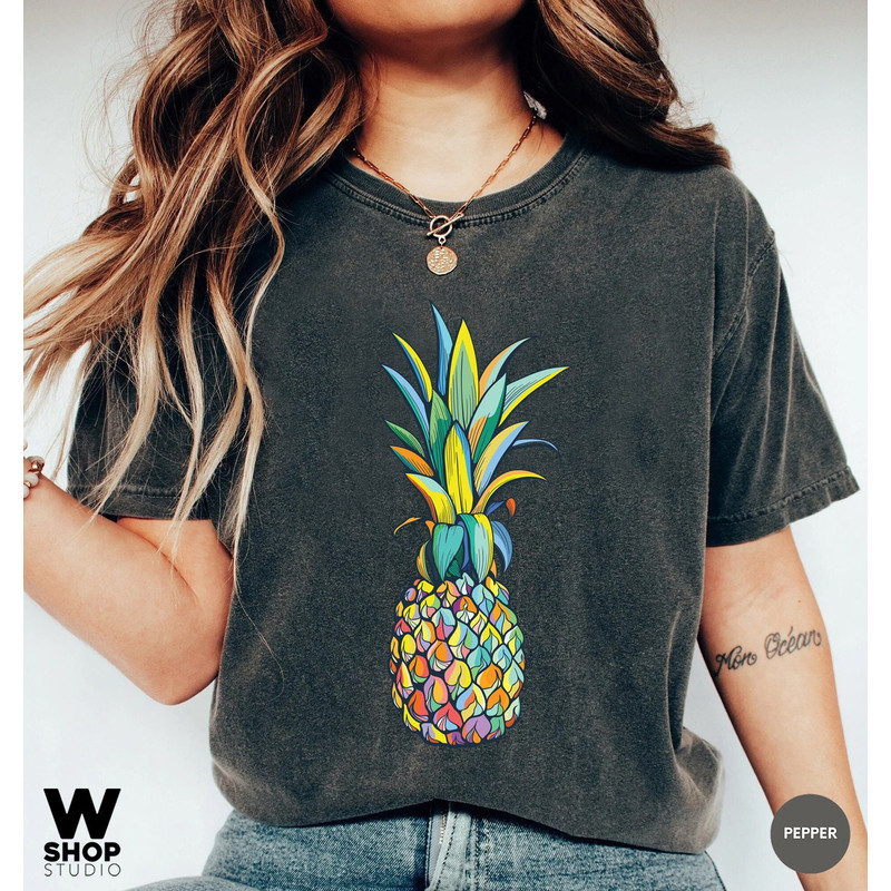 Pineapple Shirt, Women Graphic Tees, Foodie Shirt, Summer Shirt, Cute Pineapple T Shirt, Pineapple Lover, Gift for Her, Oversized - 5.jpg