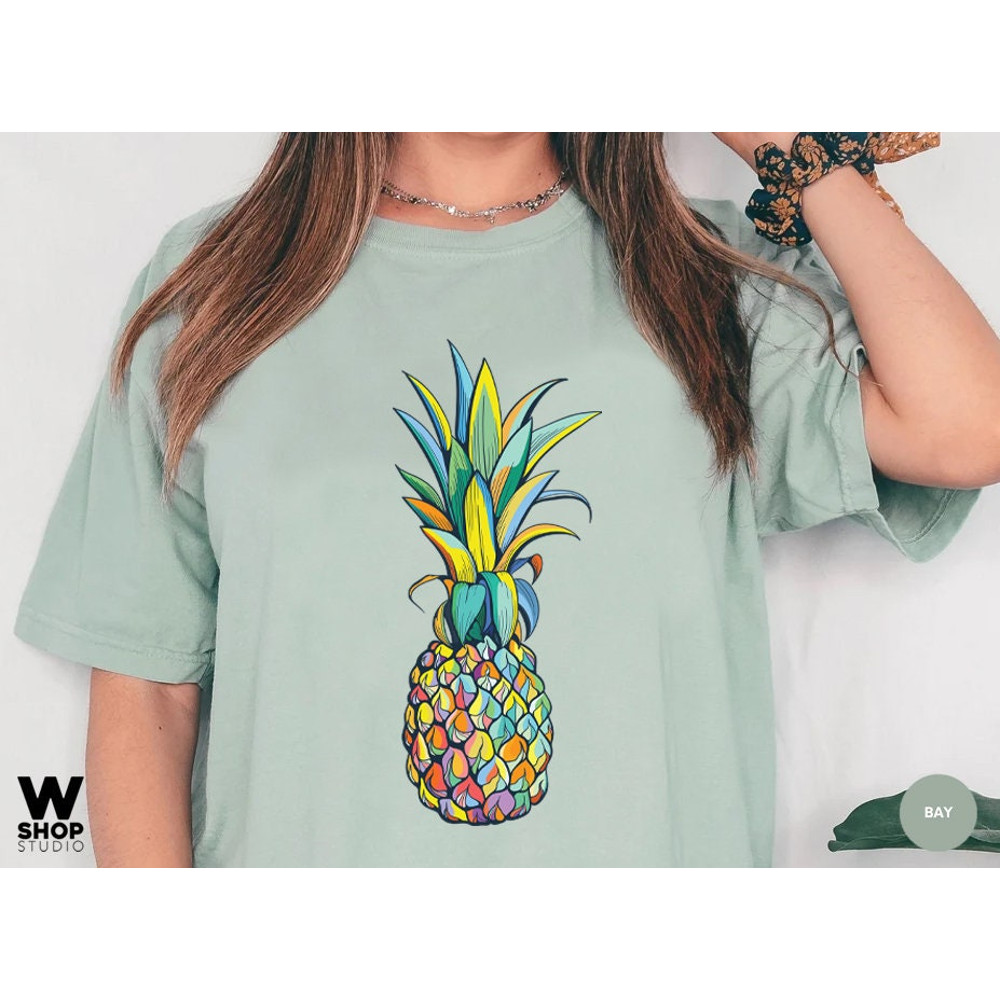 Pineapple Shirt, Women Graphic Tees, Foodie Shirt, Summer Shirt, Cute Pineapple T Shirt, Pineapple Lover, Gift for Her, Oversized - 6.jpg