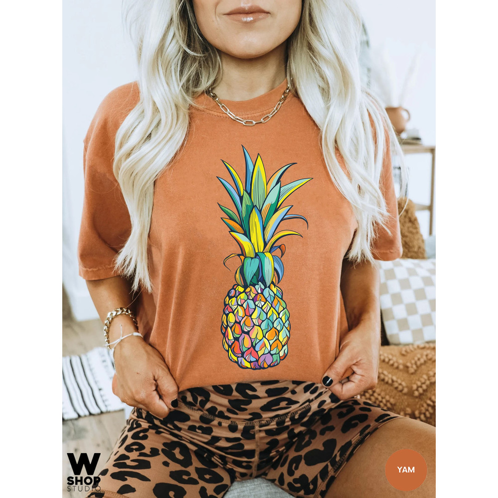 Pineapple Shirt, Women Graphic Tees, Foodie Shirt, Summer Shirt, Cute Pineapple T Shirt, Pineapple Lover, Gift for Her, Oversized - 8.jpg
