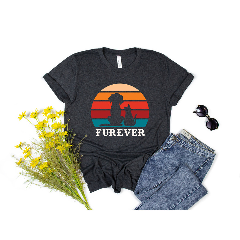 Retro Cat Shirt, Dog Shirt, Furever Shirt, Cat Dog Lovers Tee, Funny Animal T Shirt, Forever Tee, Cat Dog Shirt, Kitty Shirt - 3.jpg