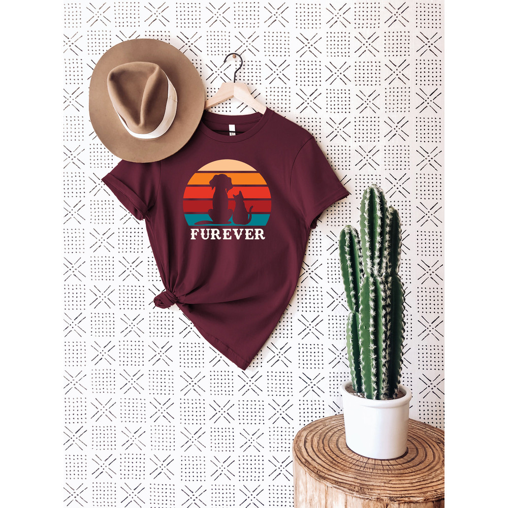 Retro Cat Shirt, Dog Shirt, Furever Shirt, Cat Dog Lovers Tee, Funny Animal T Shirt, Forever Tee, Cat Dog Shirt, Kitty Shirt - 4.jpg