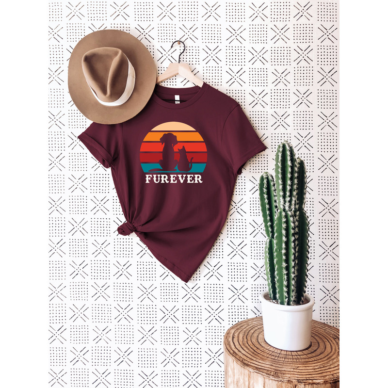 Retro Cat Shirt, Dog Shirt, Furever Shirt, Cat Dog Lovers Tee, Funny Animal T Shirt, Forever Tee, Cat Dog Shirt, Kitty Shirt - 4.jpg