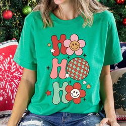retro christmas comfort colors shirt, ho ho ho new years t shirt, vintage santa christmas shirt, retro holiday shirt, ug