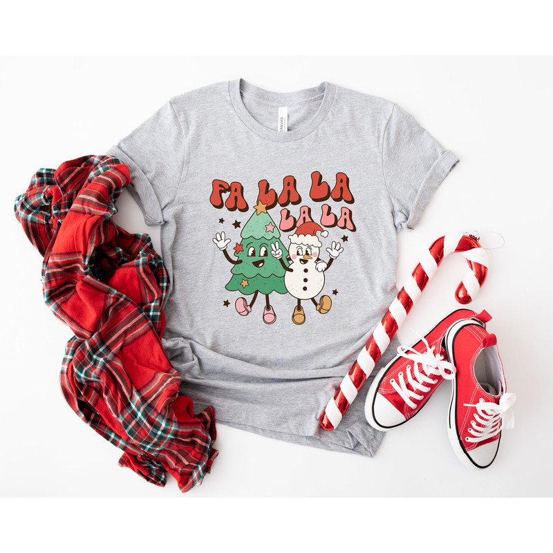 Retro Christmas T Shirt, Fa La La Tree Shirt, Vintage Santa Christmas Shirt, Retro Holiday Shirt, Ugly Sweater Shirt, Womens Graphic Tee - 5.jpg