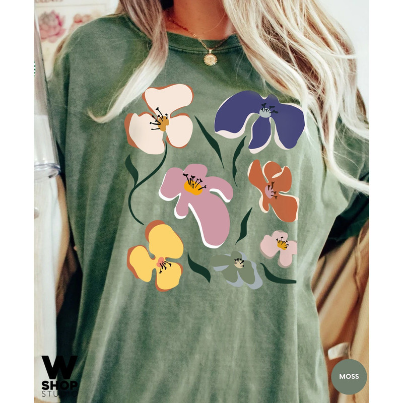 Retro Flower Shirt, Vintage T Shirt Aesthetic, Oversized, Graphic Tee, Floral Shirt, Wildflower T-shirt, Gift For Her - 3.jpg