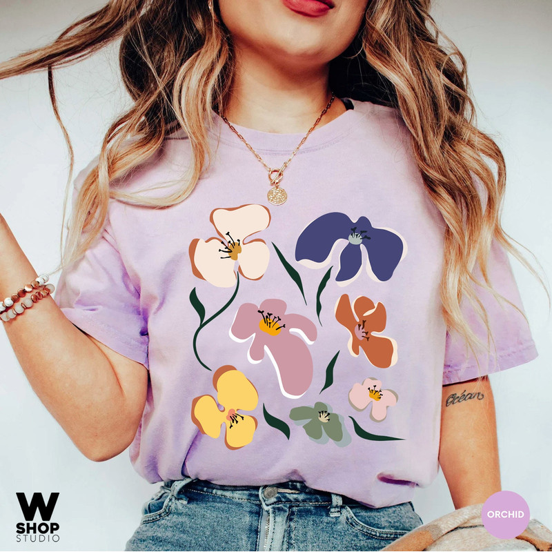 Retro Flower Shirt, Vintage T Shirt Aesthetic, Oversized, Graphic Tee, Floral Shirt, Wildflower T-shirt, Gift For Her - 5.jpg