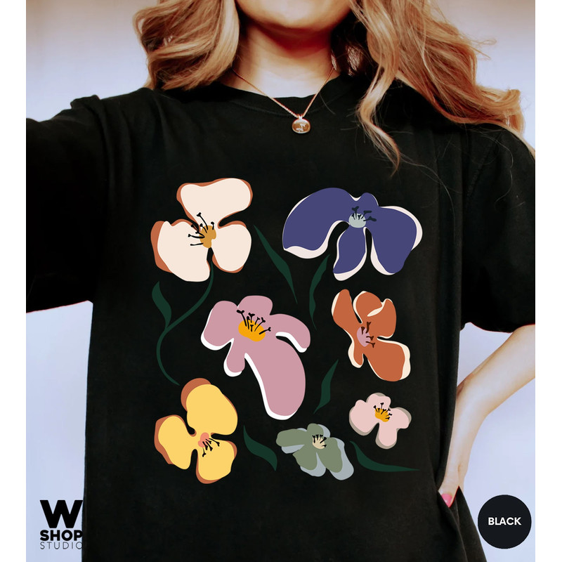 Retro Flower Shirt, Vintage T Shirt Aesthetic, Oversized, Graphic Tee, Floral Shirt, Wildflower T-shirt, Gift For Her - 7.jpg