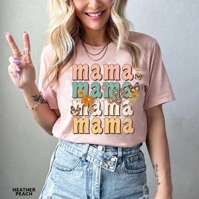 Retro Vintage Mama Shirt, Wildflowers Mama Shirt, Retro Mom TShirt, Mother's Day Gift, Flower Shirts for Women, Floral New Mom Gift - 5.jpg